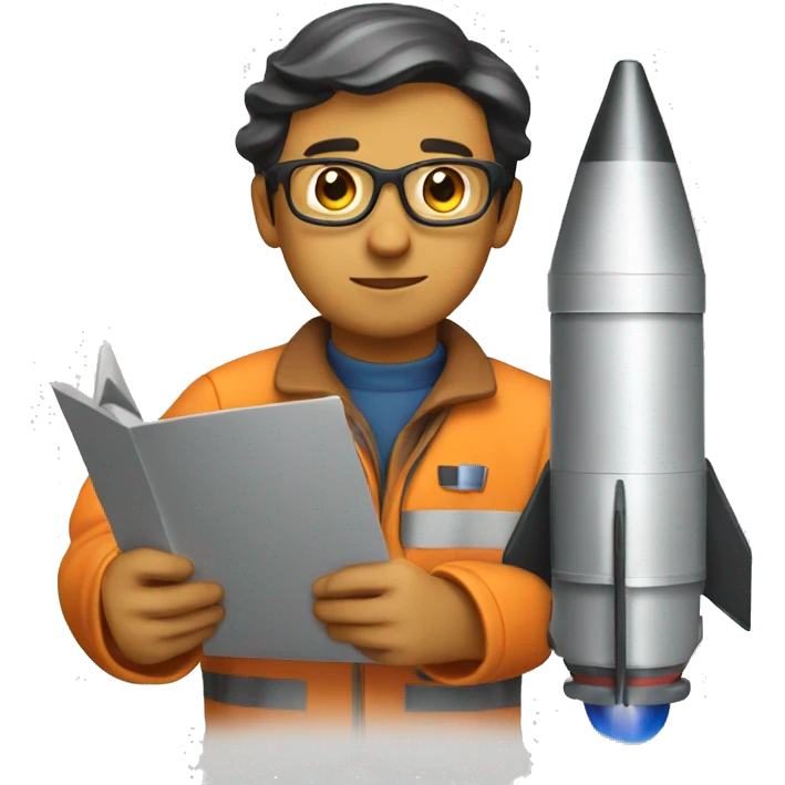 Engineer designing rocket emoji