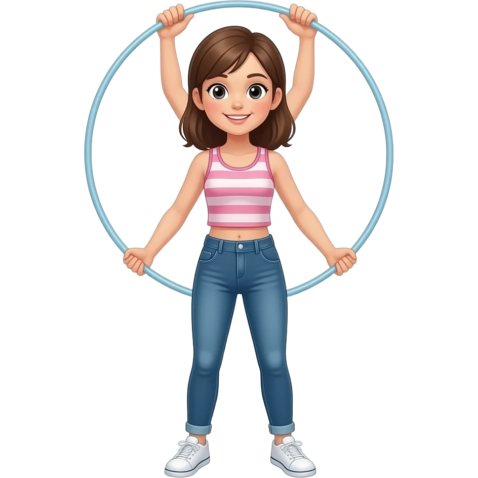 Girl doing arm circles emoji