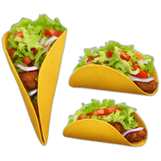 Tacos that kiss a kebab emoji