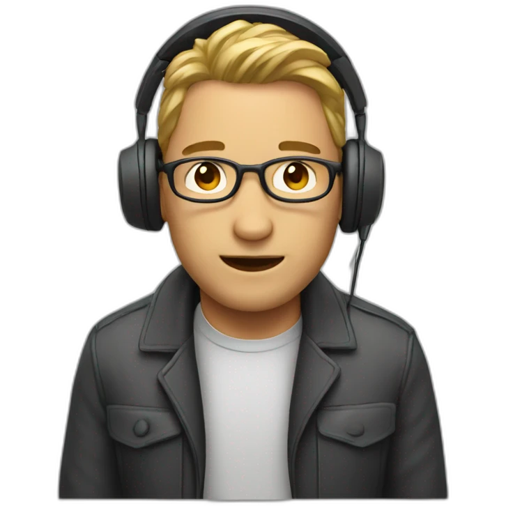 man hearphone emoji