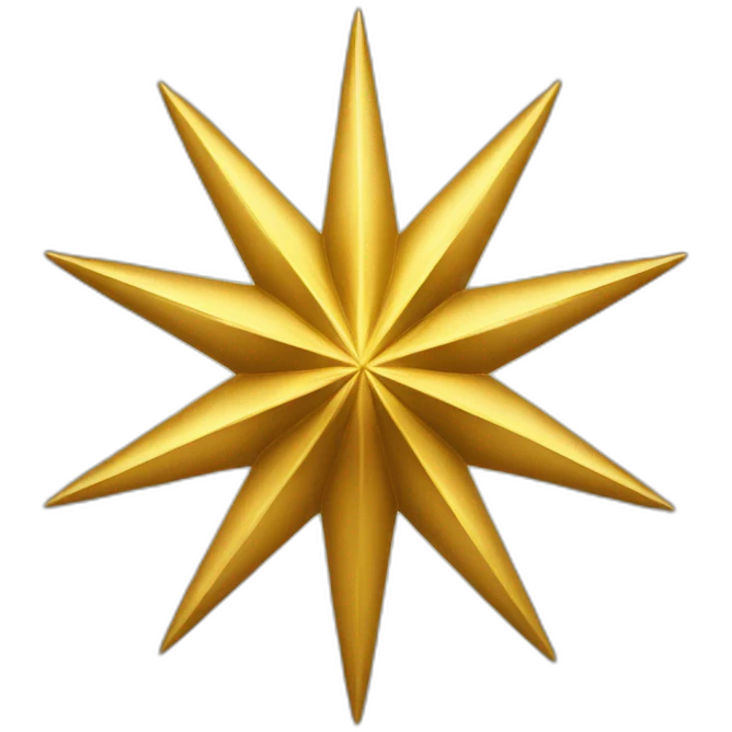 eight pointed golden fantasy star emoji
