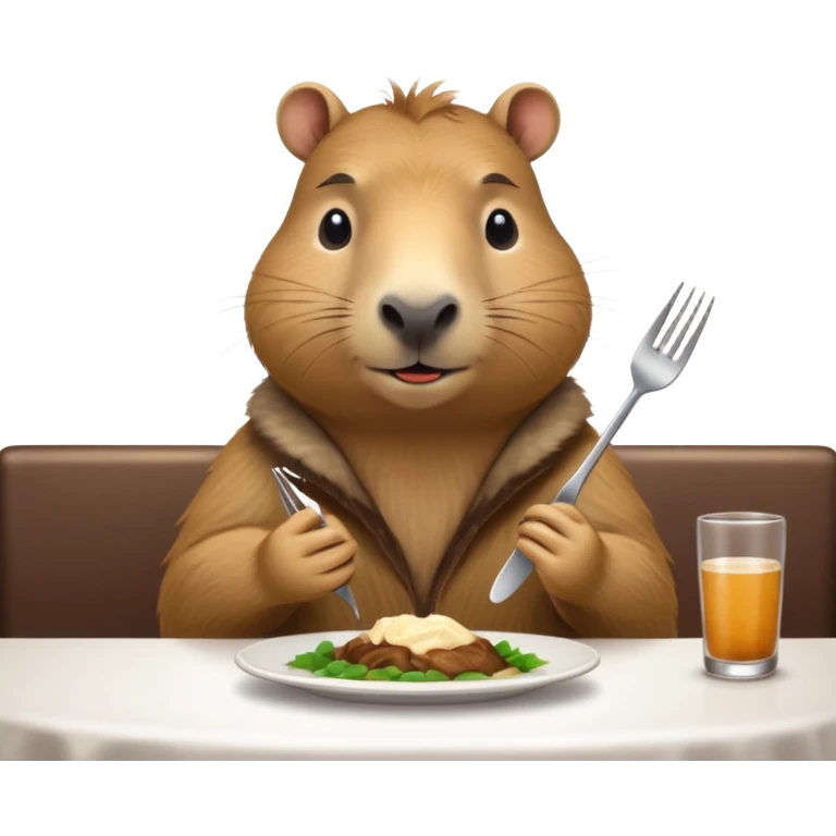 capibara  at a restaurant table emoji