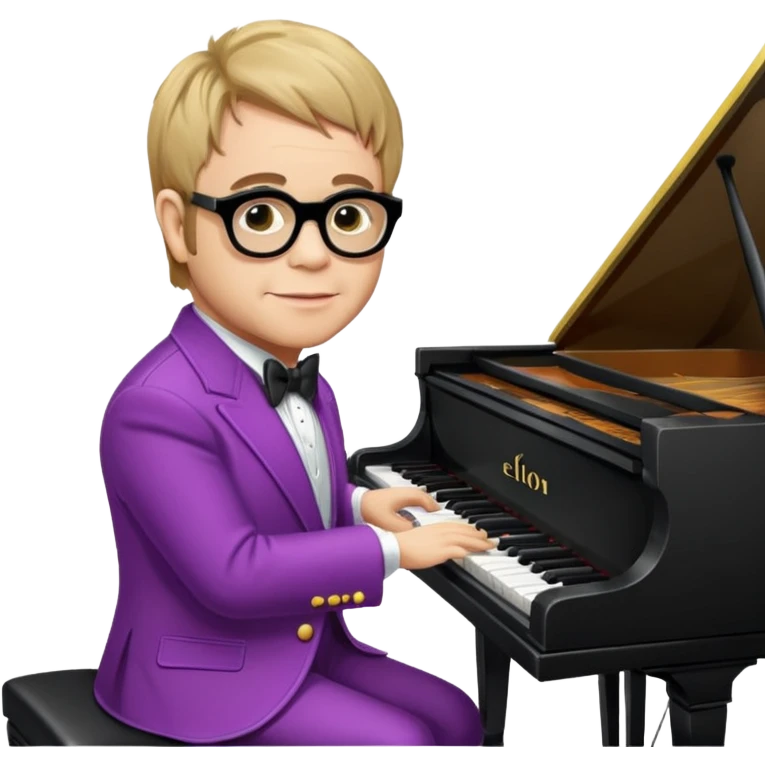 Elton John playing piano emoji