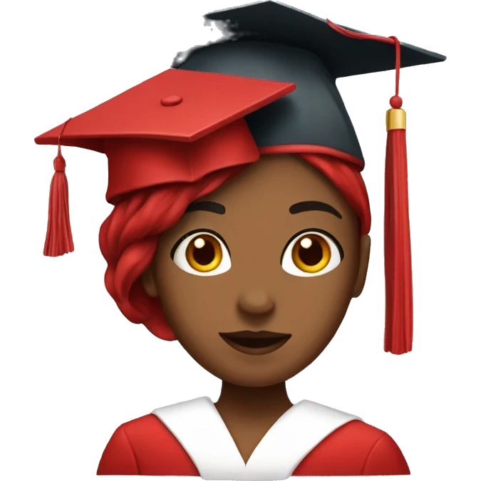 Red graduation girl emoji