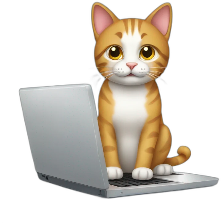 cat using a laptop emoji