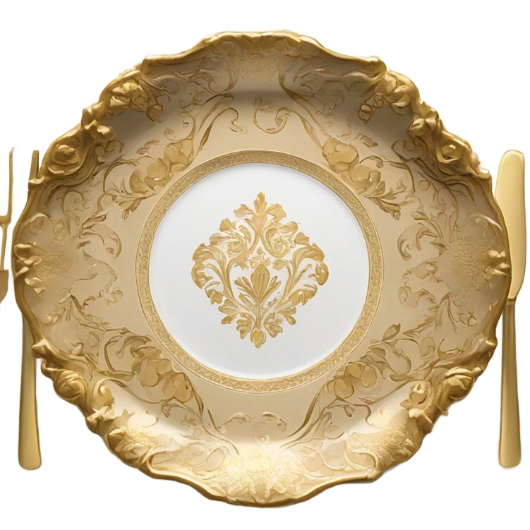 vintage rococo highly detailed plate emoji