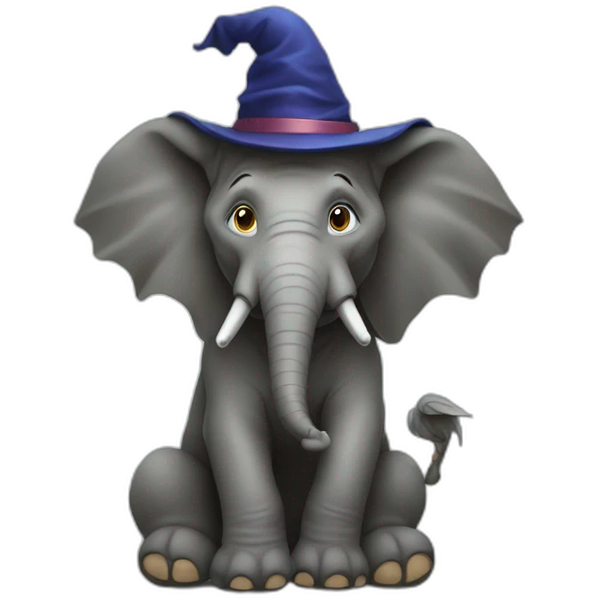 Sorcière sur éléphant emoji