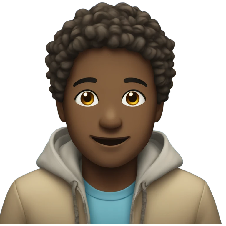 smiling boy by the ocean emoji