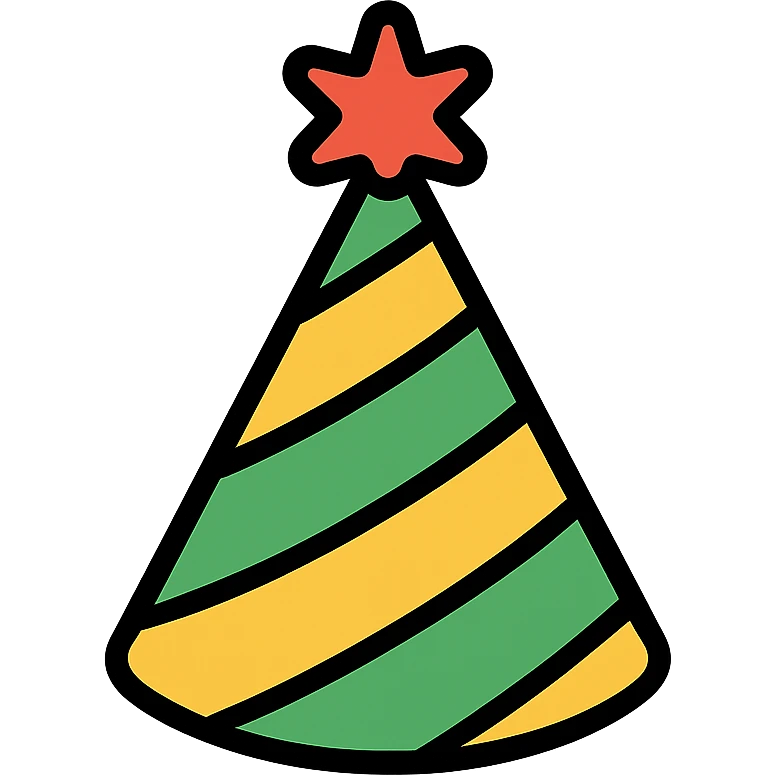 simple festive party hat color icon emoji