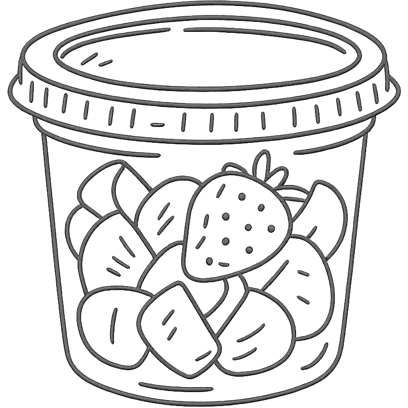 plastic fruit pot hand drawn outlined icon emoji