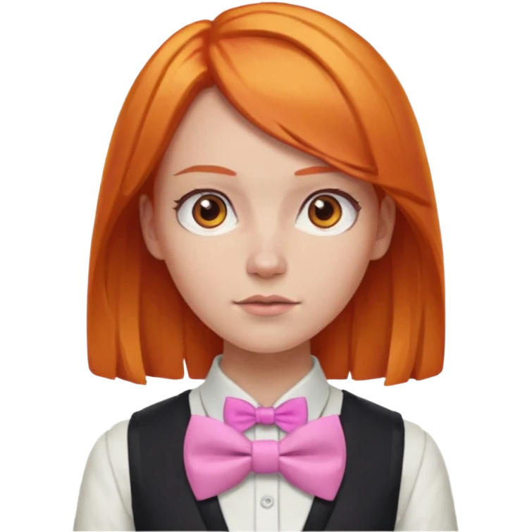 In A Clash Of Clans Aesthetic orange hair woman with pink bowtie emoji