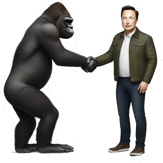 Gorilla handshakes Elon Musk emoji