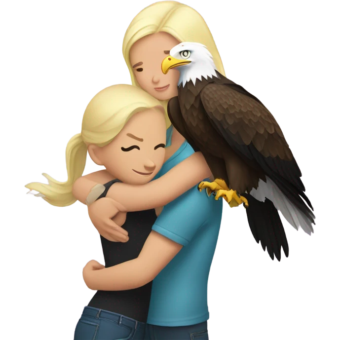 A bald eagle with a blonde girl in its talons  emoji