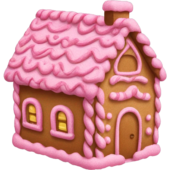 pink gingerbread house emoji