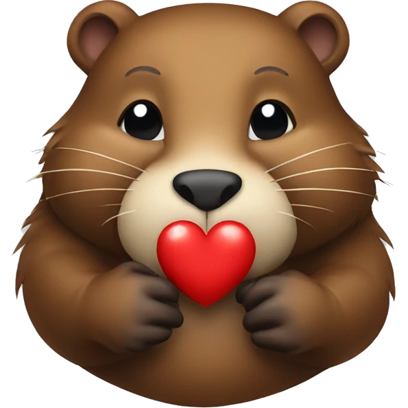 Beaver with red heart emoji emoji