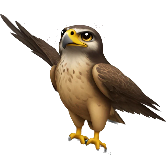 Falcon riding a bus emoji