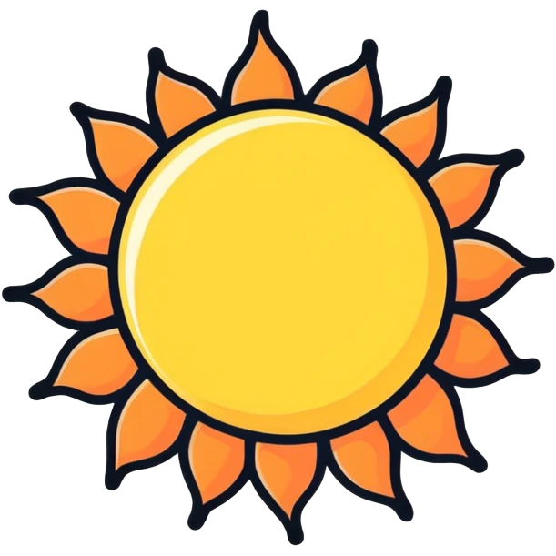 Vintage line Sun emoji