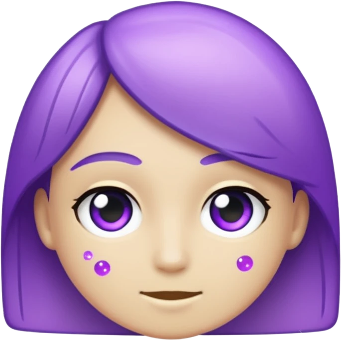 glitter cian and purple staight emoji