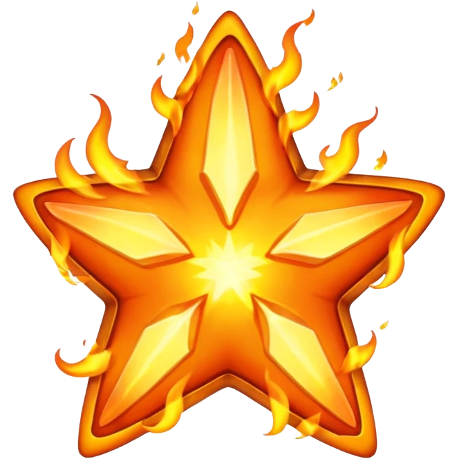 
 Metal star on fire emoji