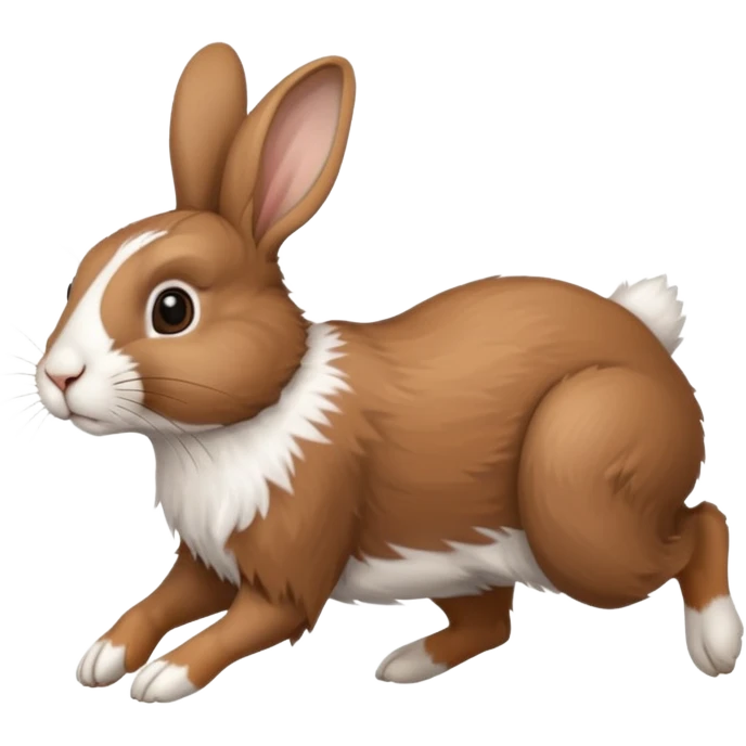 High resolution of a running farm rabbit emoji