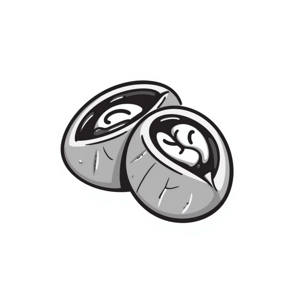 drawing of a date fruit with walnuts inside emoji