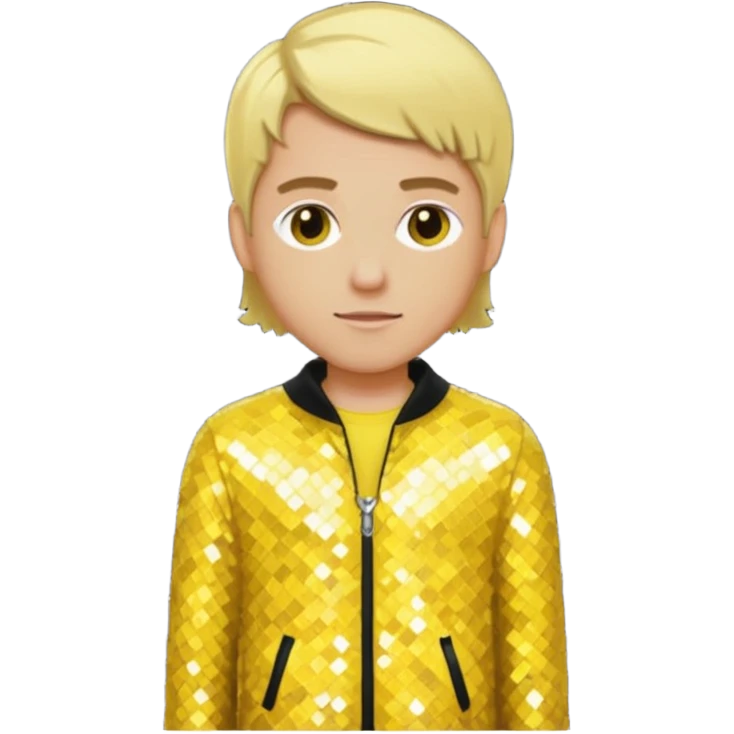 Bryan Abrams from Color Me Badd with blonde hair , yellow sequin outfit emoji