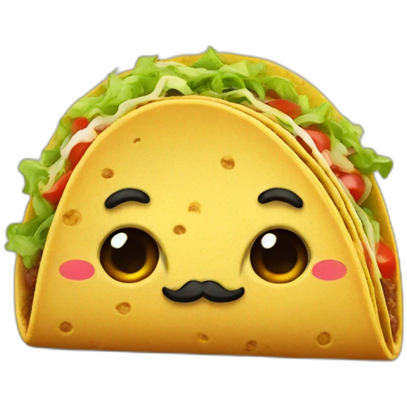 Taco with mustache emoji