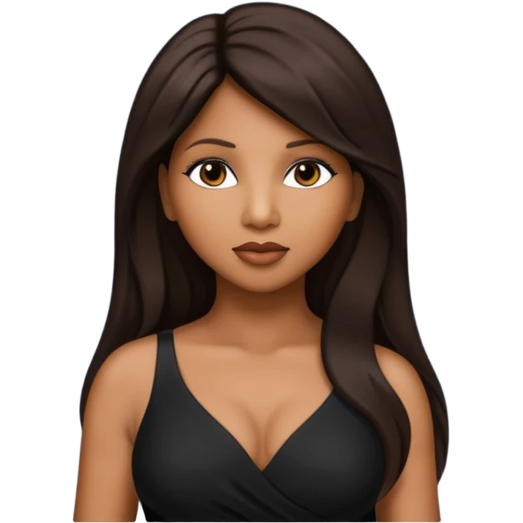 Toni Braxton with dark brown long hair  emoji