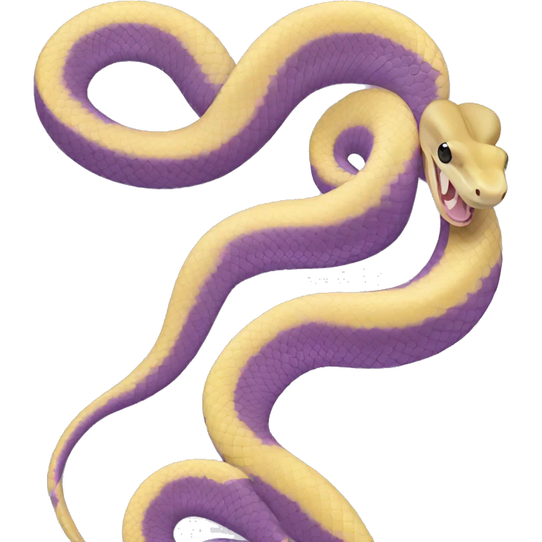 Pastel yellow and pastel purple ball python snake emoji