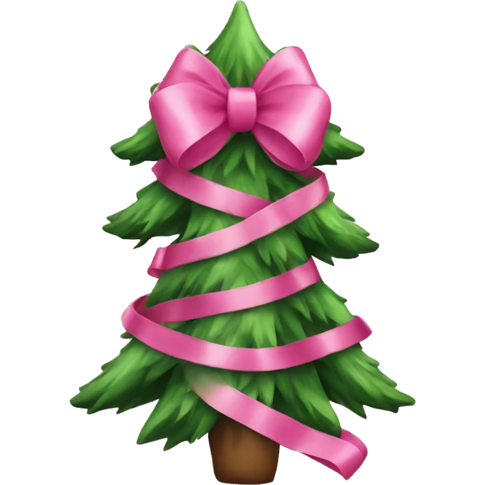 christmas tree with pink bows christmas mood emoji
