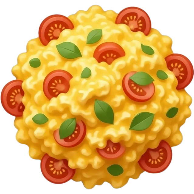 tomato scrambled egg mixed on plate emoji