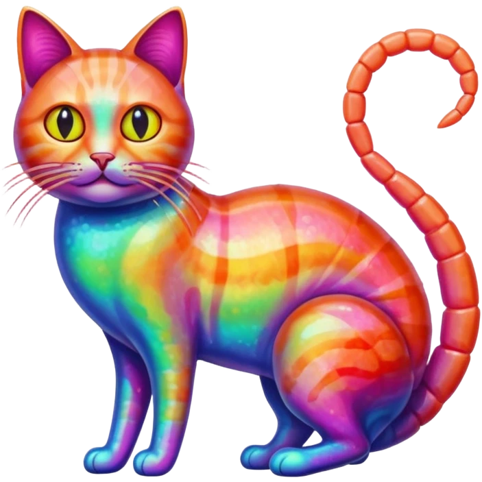 Cat with shrimp body, trippi troppi emoji
