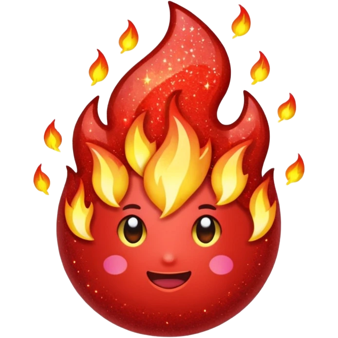 red glitter fire emoji
