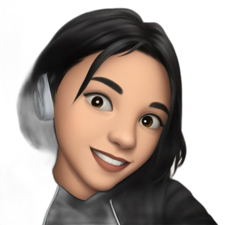 smiling girl in traditional portrait emoji