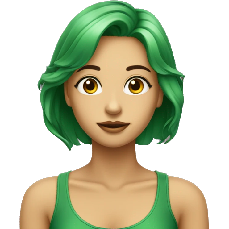 garota com cabelo loiro longo olhos verde  emoji