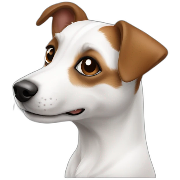 Jack Russell blanc et marron emoji
