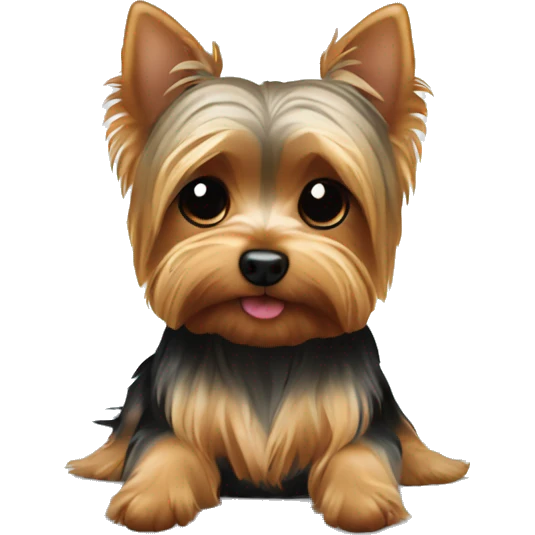 Yorkie dog laying on a pillow emoji