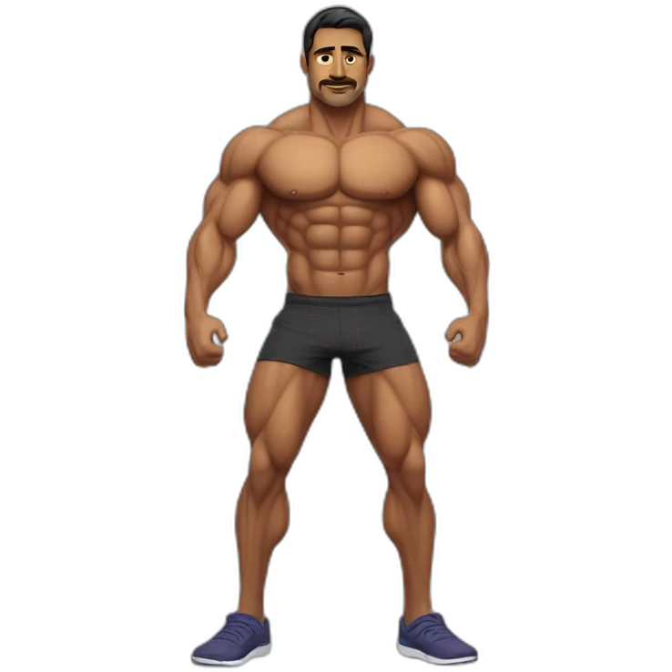 Gym fit guy Indian not too muscular age 50 lil bsld emoji