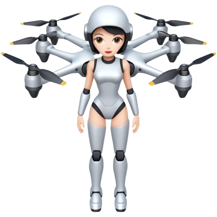 Sexy blank face drone robot girl full body pinup pose emoji