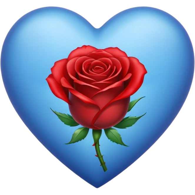 blue heart and a flower emoji