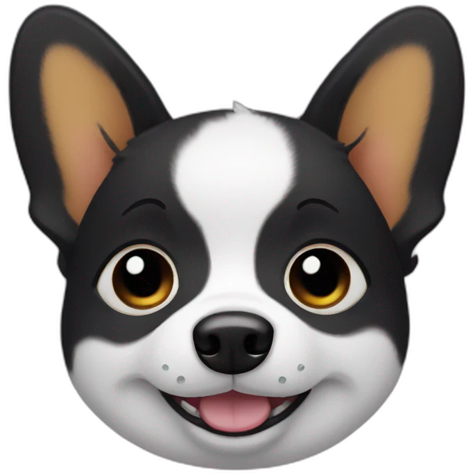 black corgi face with tears emoji