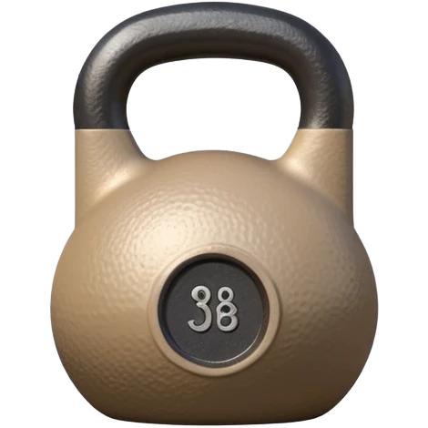 beige kettlebell, minimal aesthetic, realistic emoji