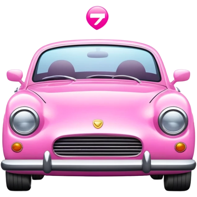 pink car driving away emoji