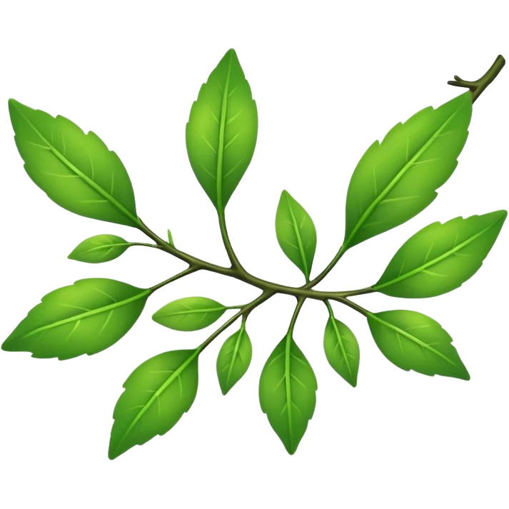 thin elegant green branch with a few leaves emoji