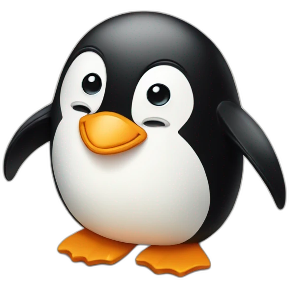 Penguin in love emoji