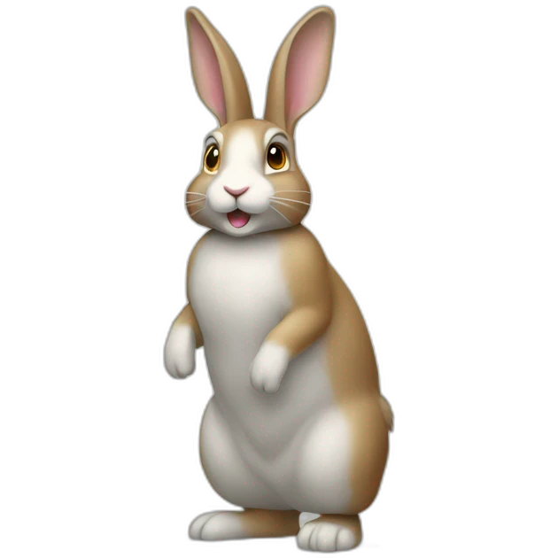 3/4 standing up rabbit  emoji