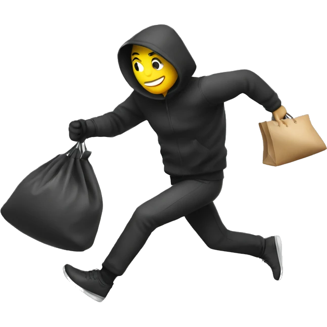 running thief with bag of money  emoji