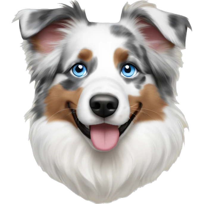 Double Merle Australian shepherd blue eyes emoji