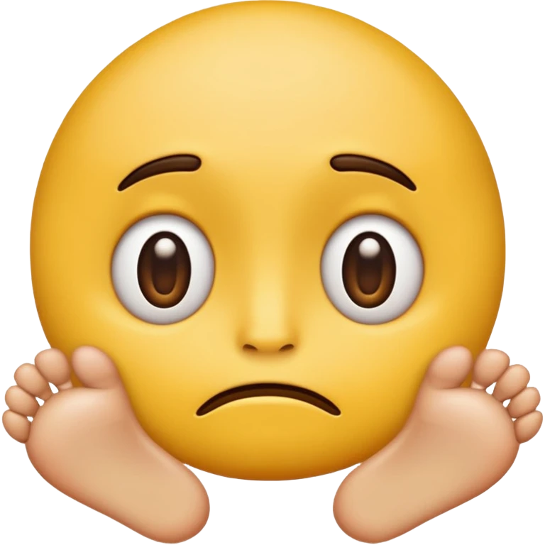 funny confused face yellow emoji with two feet  emoji