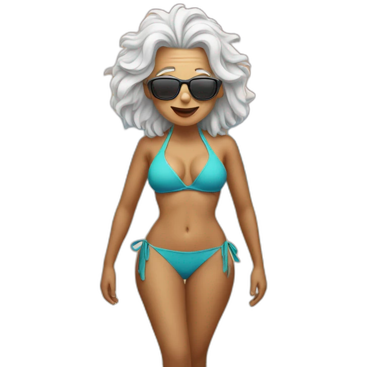 Einstein in bikini on the beach emoji